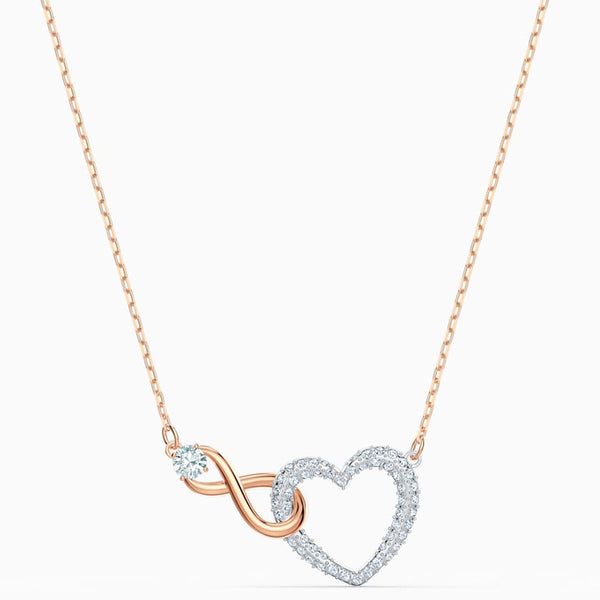 Swarovski Infinity Heart Necklace, White, Mixed Metal Finish
